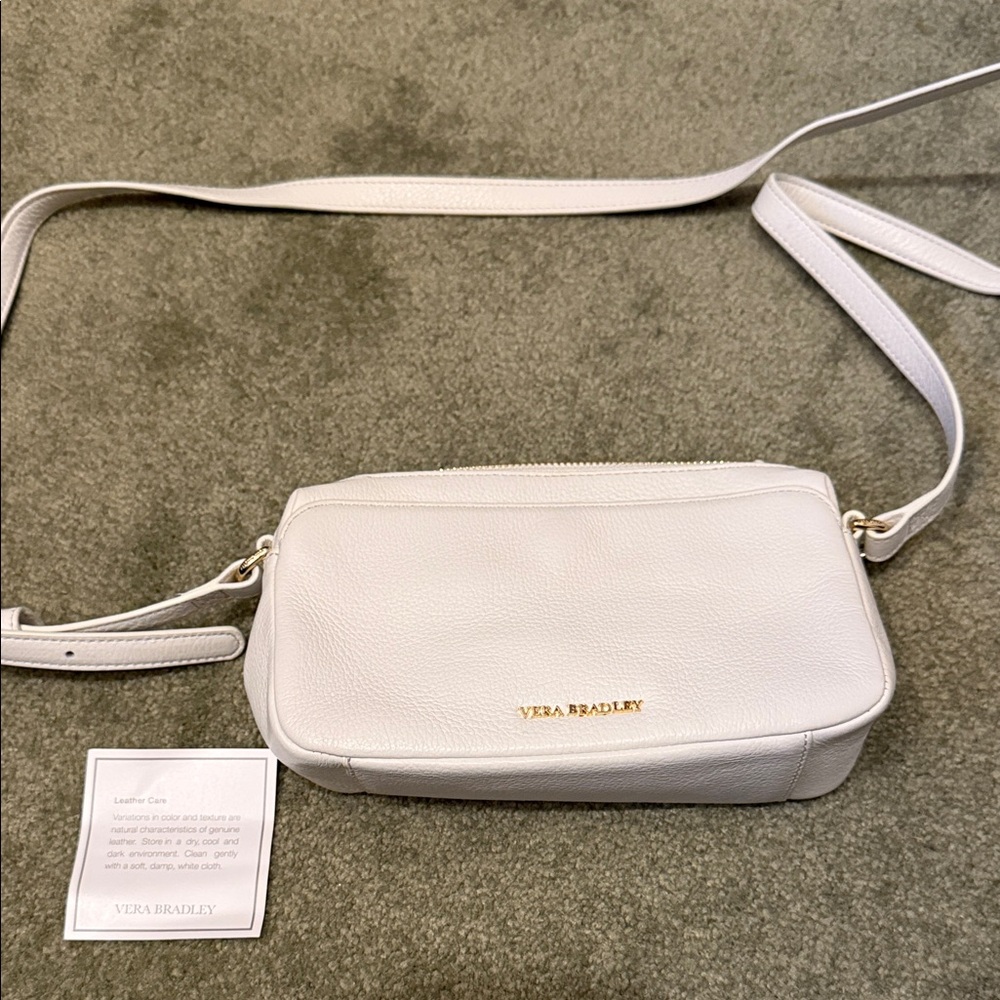 Vera Bradley Cream Leather Crossbody Bag